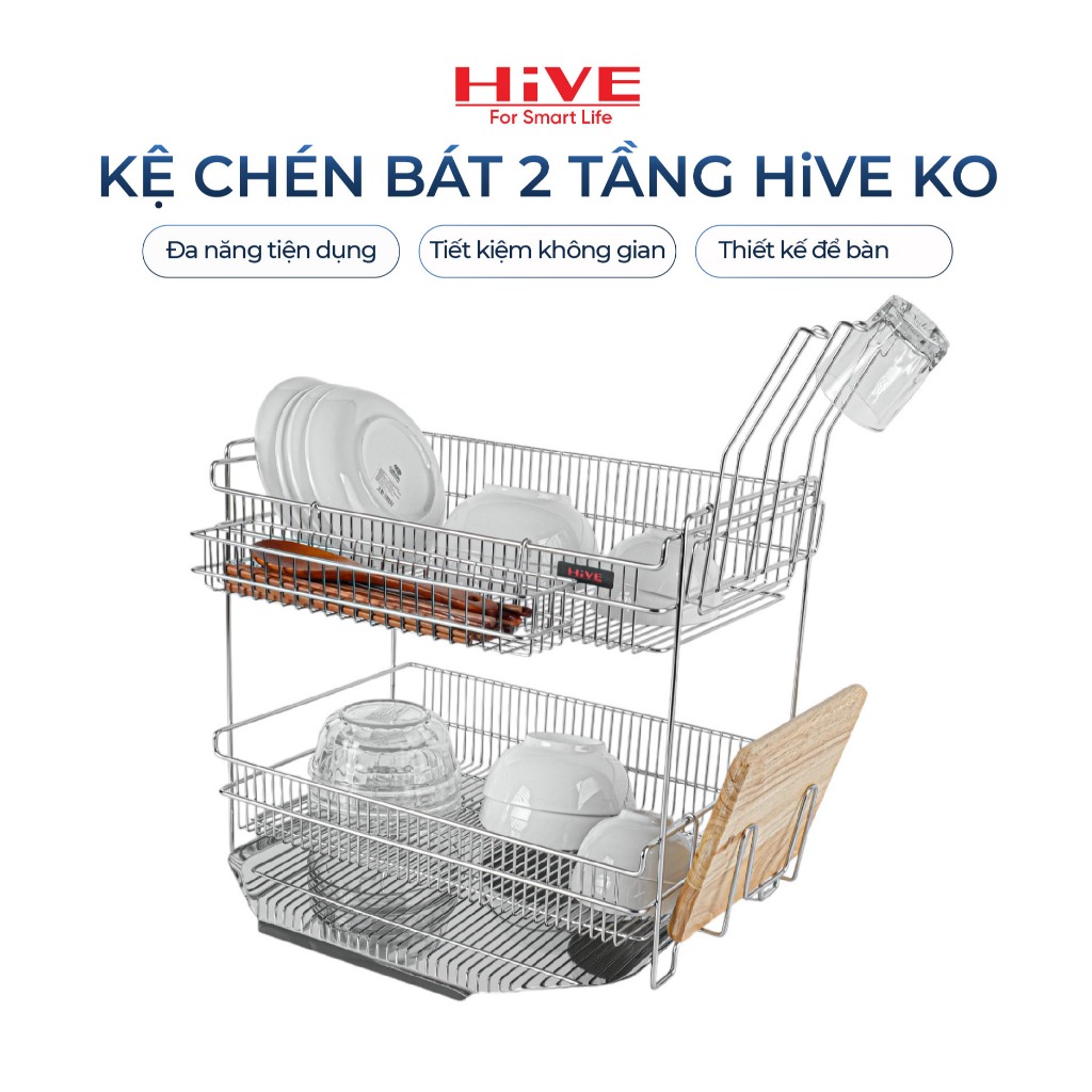 HiVE KO 2-tier high-quality stainless steel dish rack | Shopee Malaysia