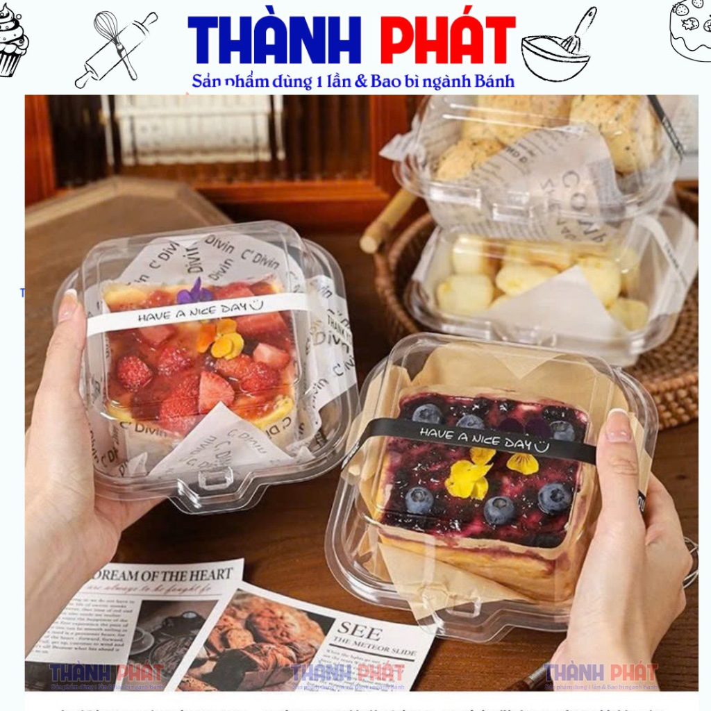 5/10pcs Little Rectangle Box Tiramisu Box Mousse Cake Box Paper Cardboard And Transparent Plastic Insert Box Disposable Dessert Packaging Box Bakery Take Out Container, For * For Chocolates, Rectangle