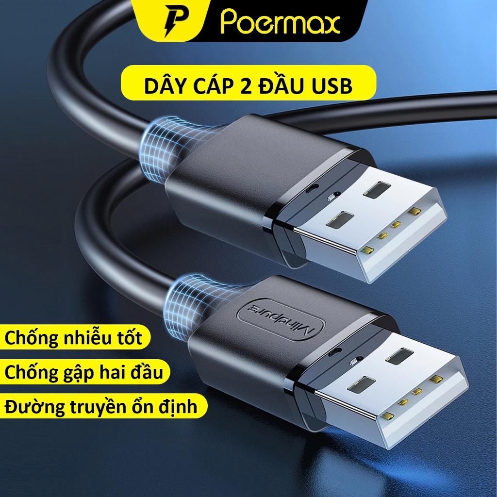 Usb cable with 2 male ends, fast and stable transmission, good anti ...