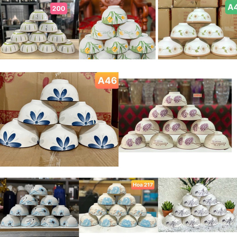 Set of 10 high-quality Korean-style rice bowls (many models) | Shopee ...