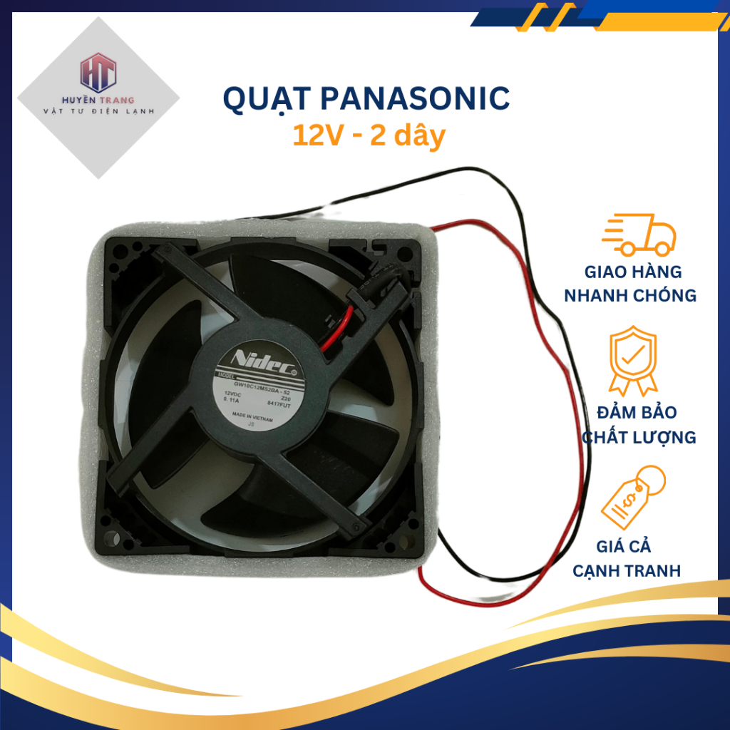 PANASONIC Fridge Cooling Fan.Panasonic Spaghetti strap type 12V 9x9 ...