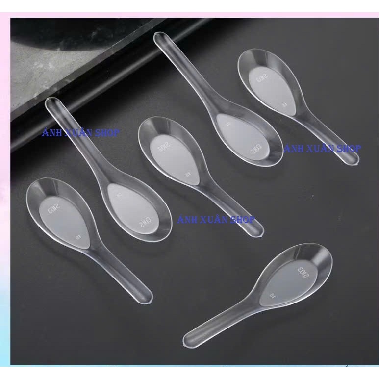 Pack of 10 short plastic spoons - clear color, HT sticky rice and sweet ...