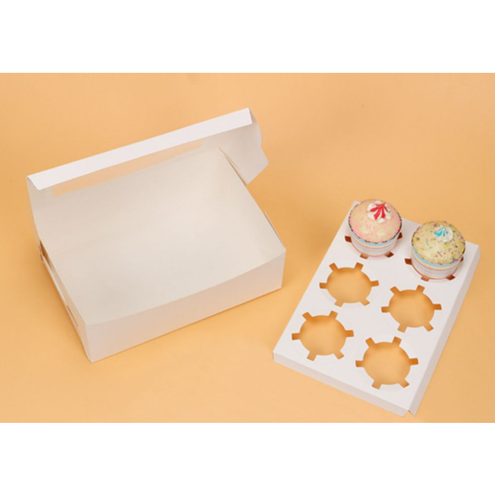 White cupcake box 2 cells - 4 cells - 6 cells - Merit Cake Shop ...