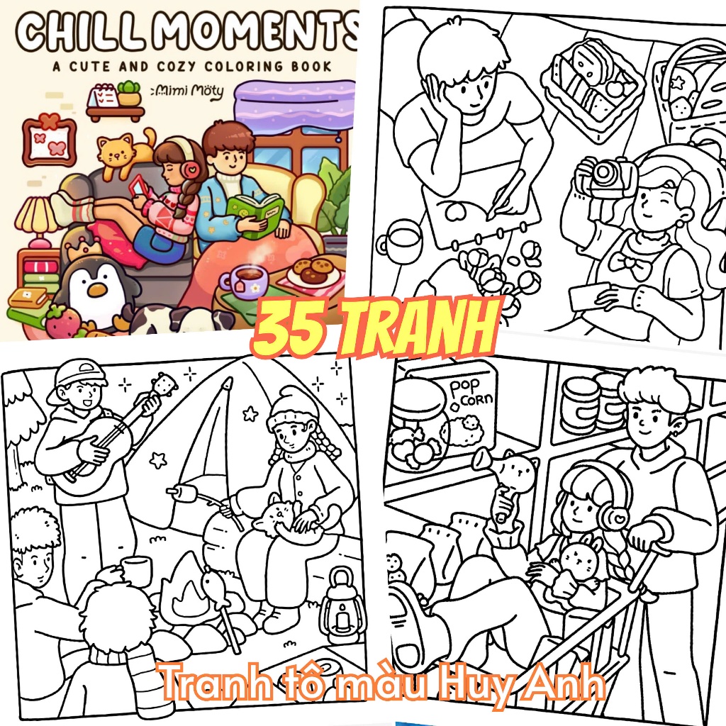 Chill M0ments cute and cozy coloring set to help you relieve stress ...