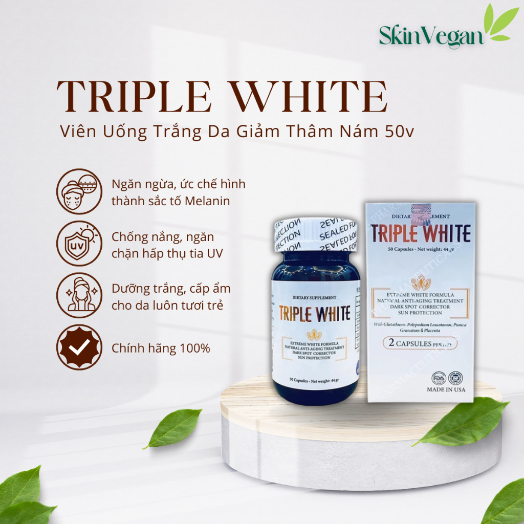 Triple White Glutathione Skin Whitening Pills to Reduce Dark Spots ...