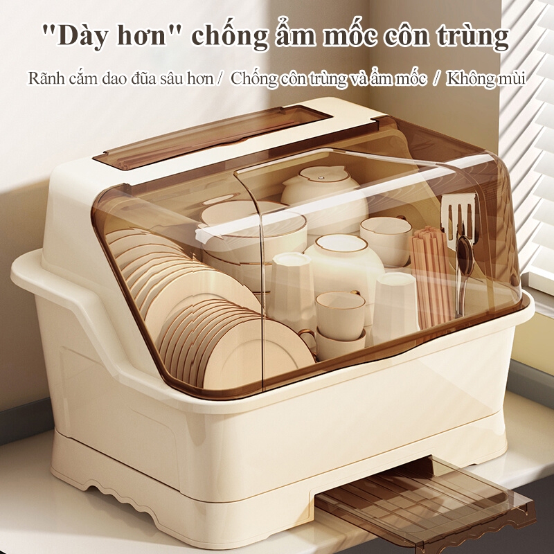 HOMELOVE dish box with lid Dish rack with lid dish rack with drainage ...