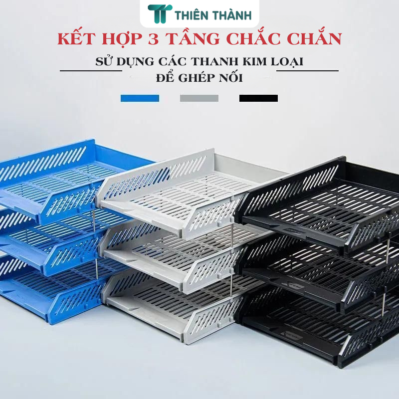 3/4-Tier Multi-Purpose File Shelf, Stationery Document Tray, Multi ...