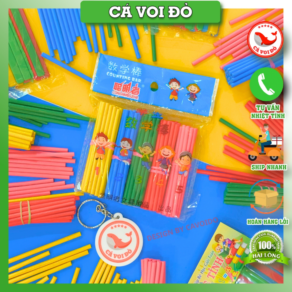 5 Bags of 100 colorful wooden counting sticks to help children do math ...