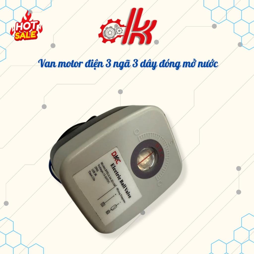 {DUU KHANG} Brass 3-Way 3-Wire Electric Ball Valve - ON/OFF Control ...