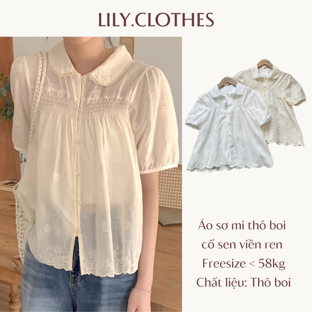 Lily.clothes- Women's shirt short sleeve lotus collar mixed with ...