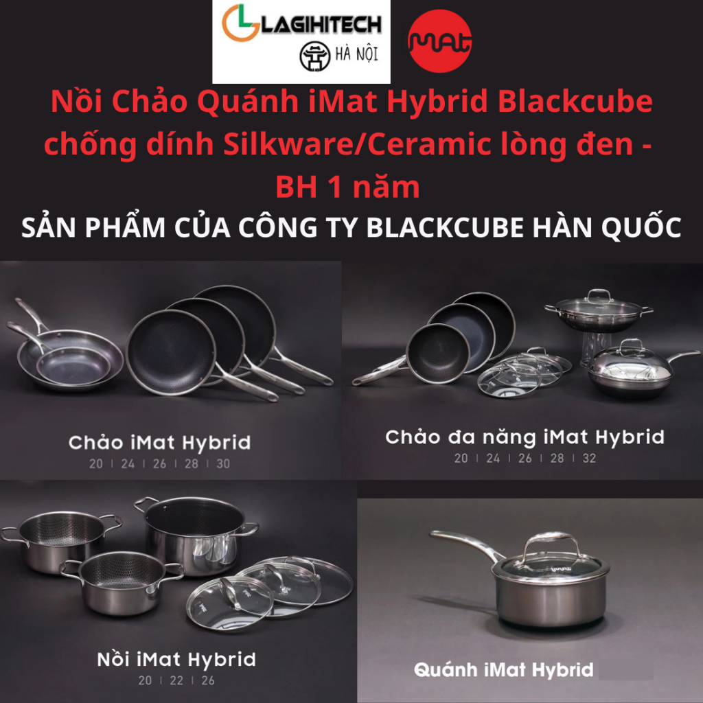 IMat Hybrid Blackcube Pots and Pans, Silkware/Ceramic non-stick ...