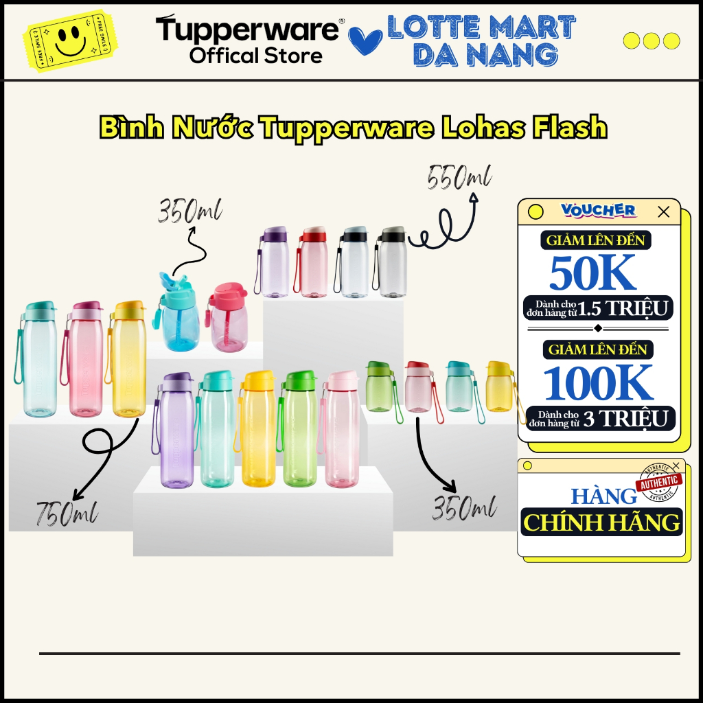 Genuine Tupperware Lohas Flash Water Bottle 350ml-550ml-750 Virgin ...