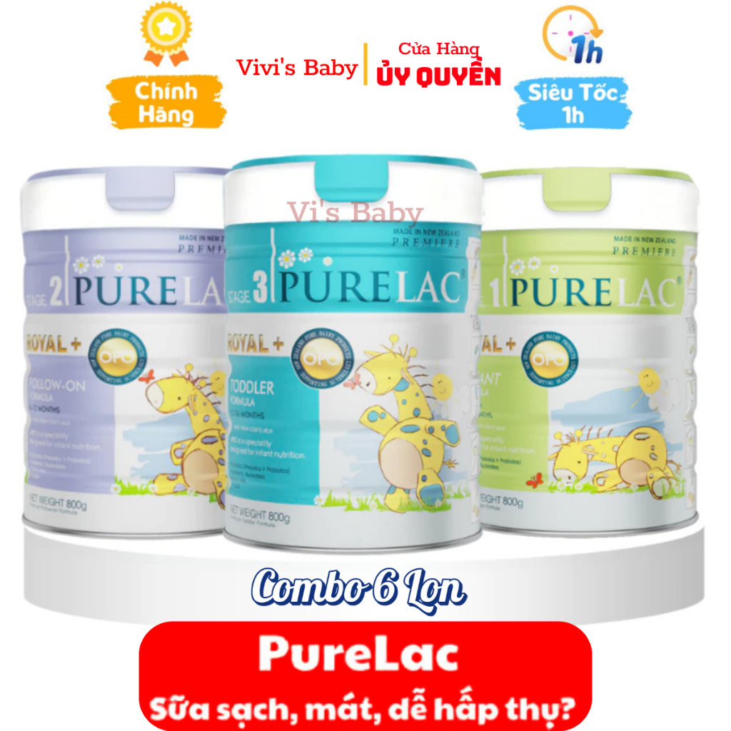 [Combo of 6 Cans] Purelac Formula Milk Powder No. 1, 2, 3 Cans 800gr ...
