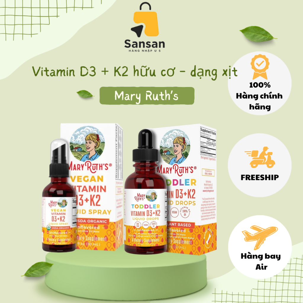 Vitamin D3K2 Mary Ruth's Organic Vegan Spray/Drop for 30ml | Shopee ...