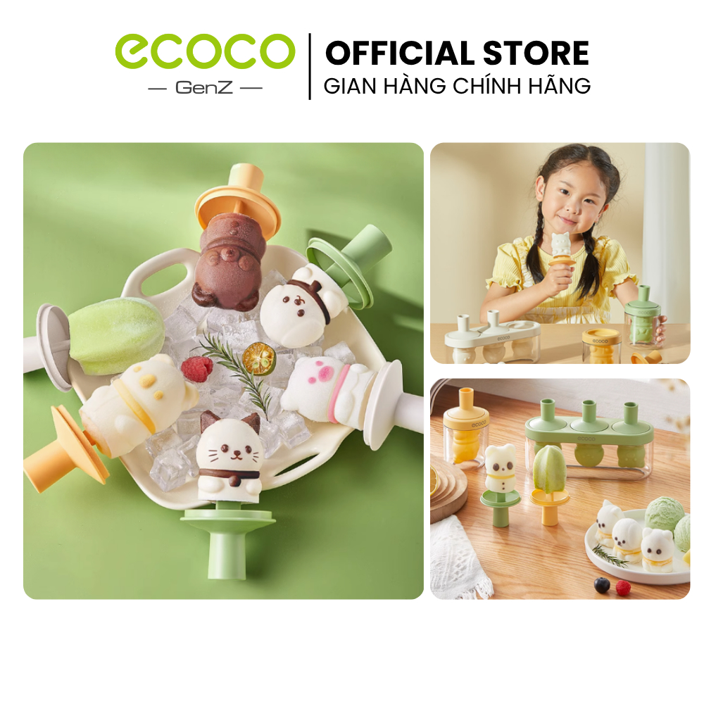 Set of 3 new generation ECOCO ice cream molds for babies, high quality ...