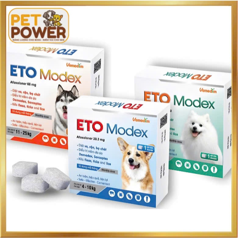ETO Modex chewable tablets to kill ticks, fleas, and scabies for dogs ...