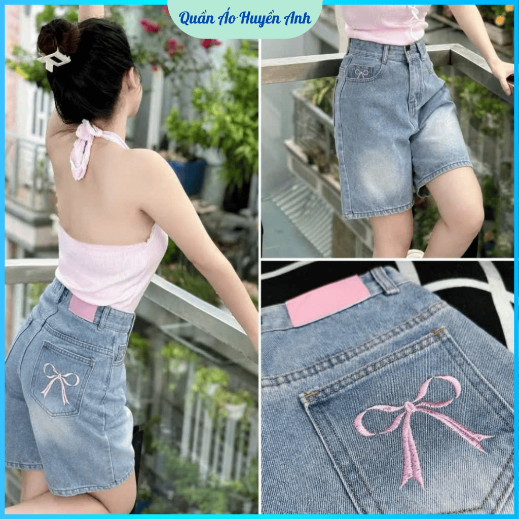 Mezzanine jeans embroidered with pink bows and zip-up waistband ...