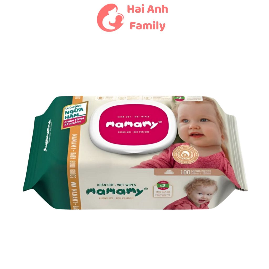 Mamamy wet wipes 100 sheets, odorless, prevents diaper rash for babies ...
