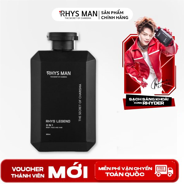 RHYS MAN Men's Shower Gel | Rhys Legend 350ml | Genuine 3-in-1 Perfume ...