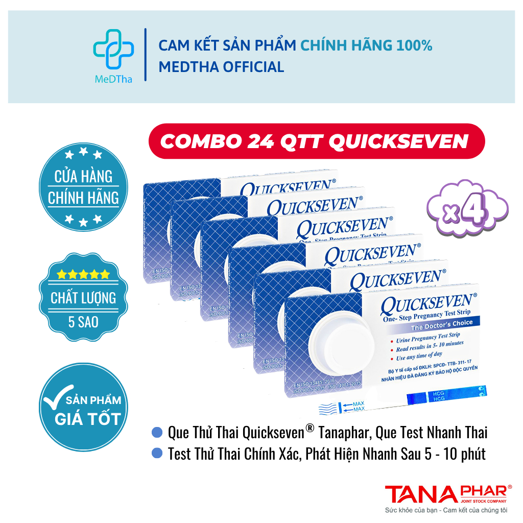 COMBO of 24 Quickseven Pregnancy Test - Fast, Simple, Accurate ...