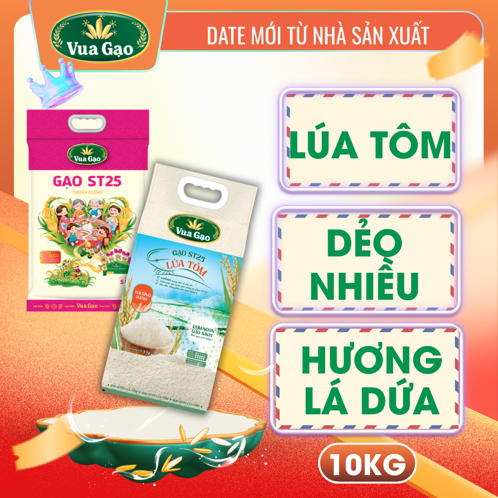 Combo Rice ST25 and ST25 Rice Shrimp - Genuine Rice King - 5kg bag (New ...