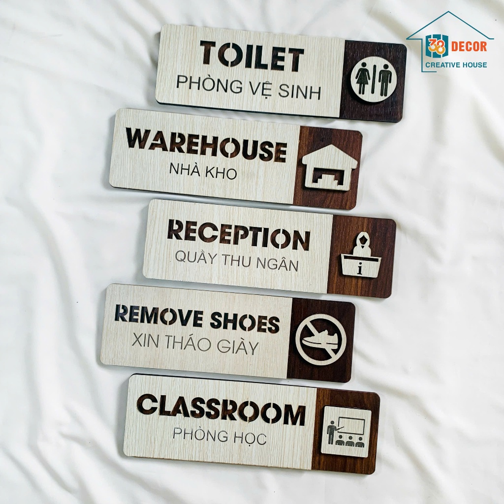 Wooden board with room name to recognize room titles, 3D laser cut ...