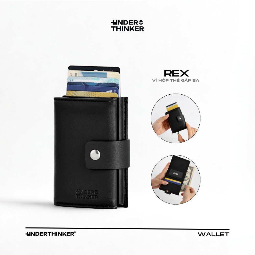 REX Leather Trifold Wallet Card Box For Unisex Money Wallet With Many ...
