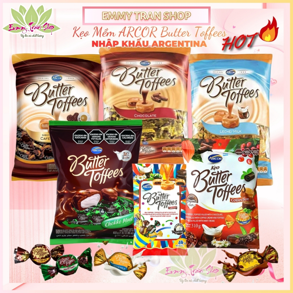 Arcor Butter Toffees Soft Candy Filled with Coffee /Chocolate /Leche ...