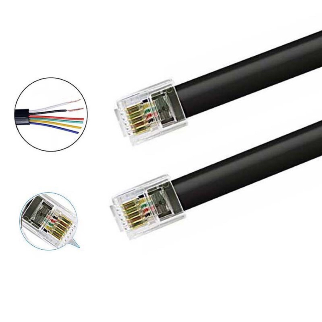 RJ12 6p6c wire with 2 ends, 10m/15m/20m/30m long | Shopee Malaysia