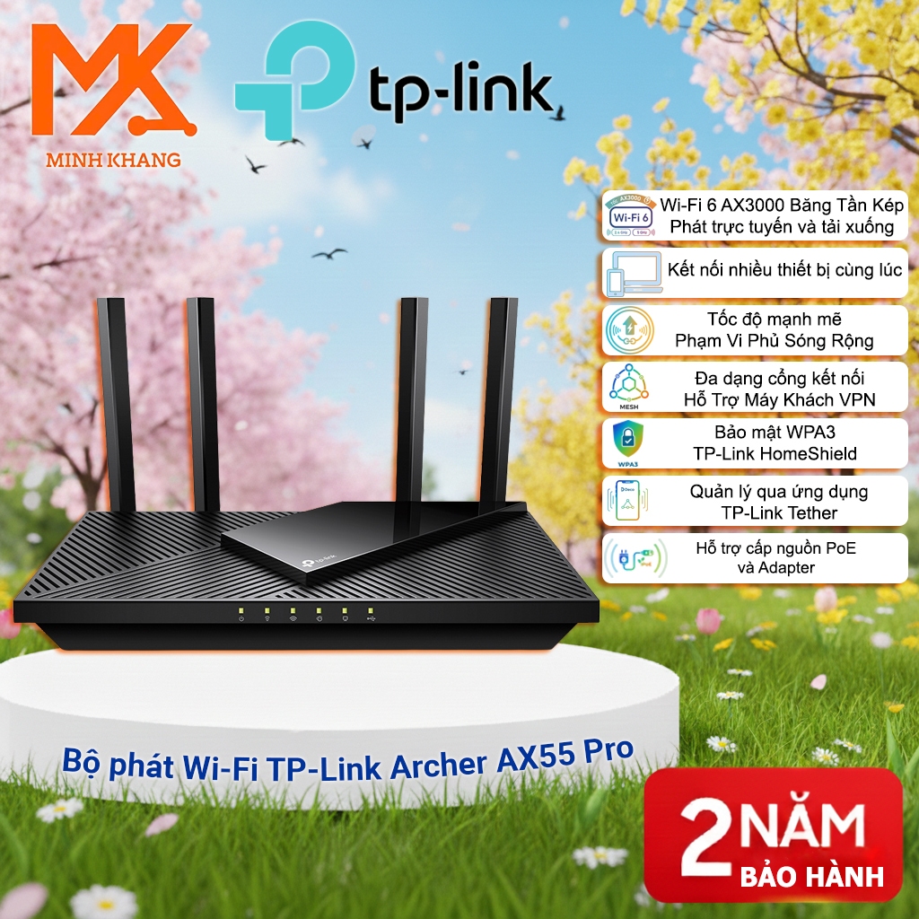 TP-Link Archer AX55 Pro Router – WiFi 6 AX3000, Dual-Band, 2× 2.5G ...