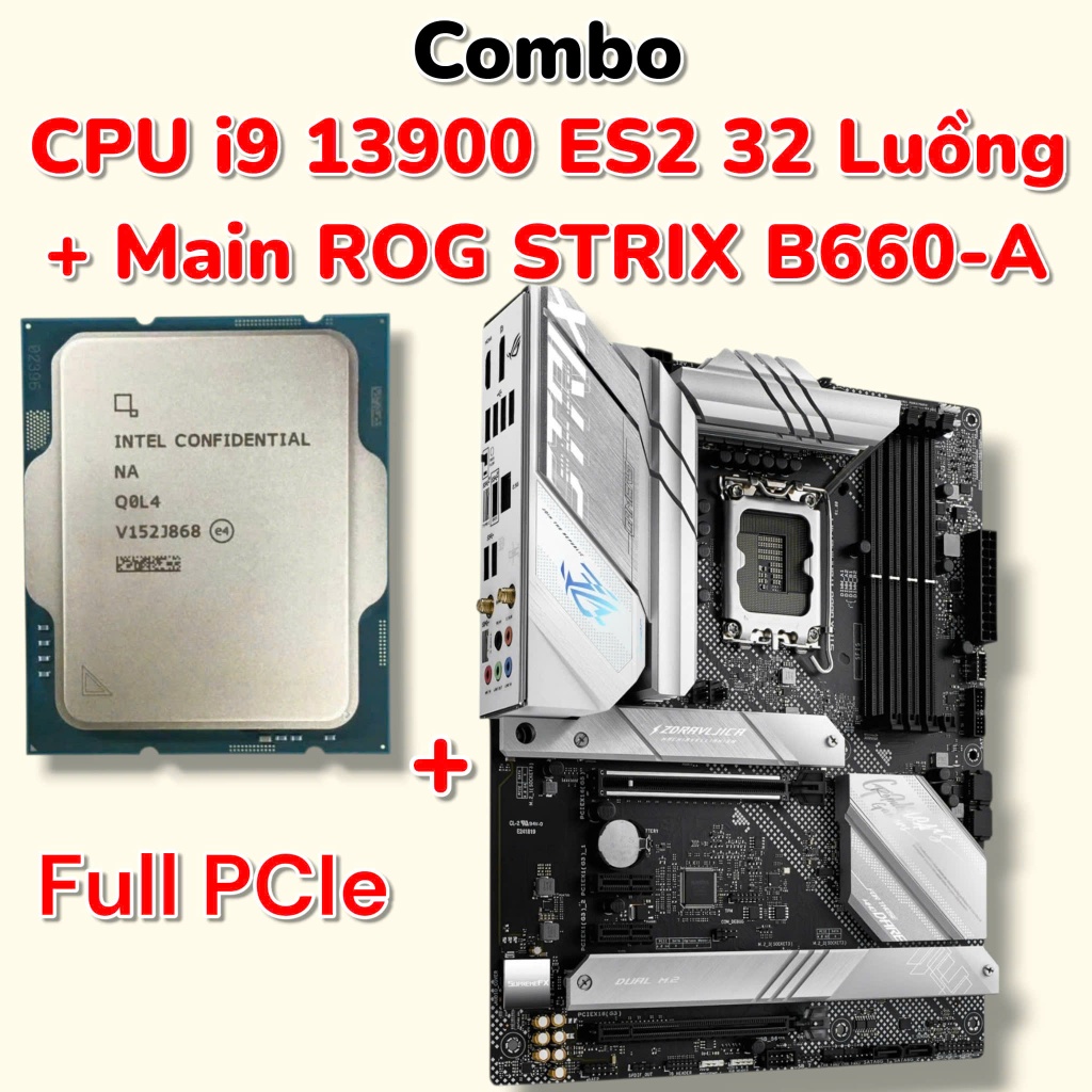 Intel Core i9 13900 ES2 Q0L4 CPU Combo + Main ASUS ROG B660-A WiFi D5 ...