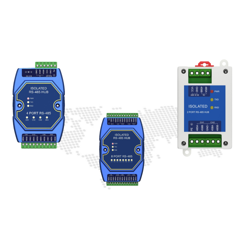 RS485 signal splitter with isolation, surge protection - RS485 Hub ...