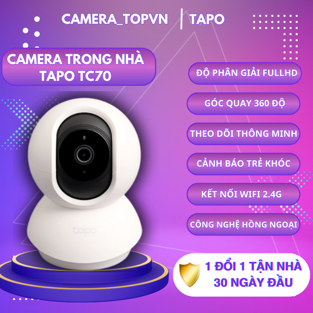 TAPO TC70, TC71, C216, C100 camera wifi rotates 360 according to 2-way ...
