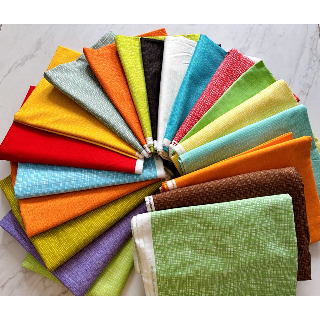 Handmade plain checkered quilt fabric - many colors - rough cotton ...