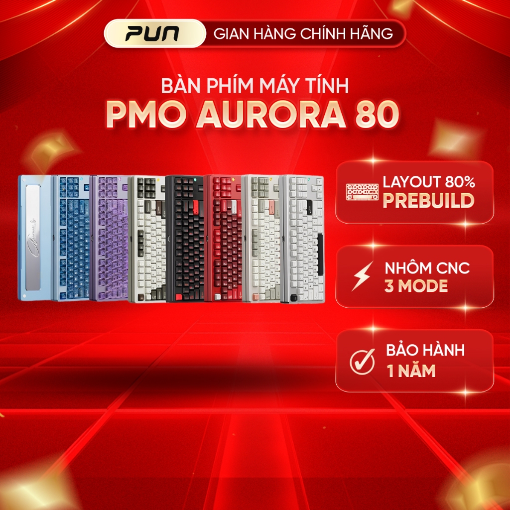 Prebuild PMO Aurora 80 Mechanical Keyboard – TKL 87 Keys | CNC Aluminum ...