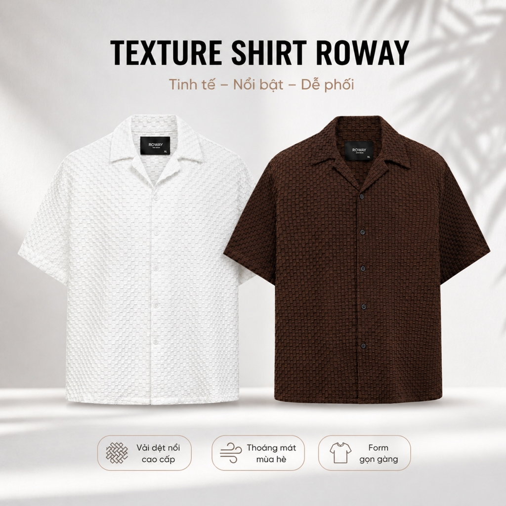 ROWAY men's shirt with loose, airy form, wovenshort sleeve | Shopee ...