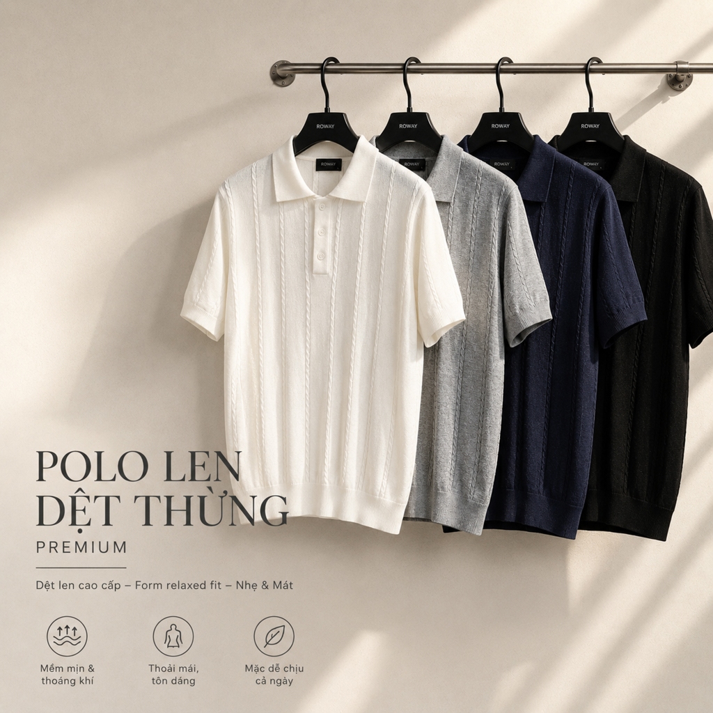 ROWAY PREMIUM cotton woven polo shirt | Rope woven wool Polo | Shopee ...
