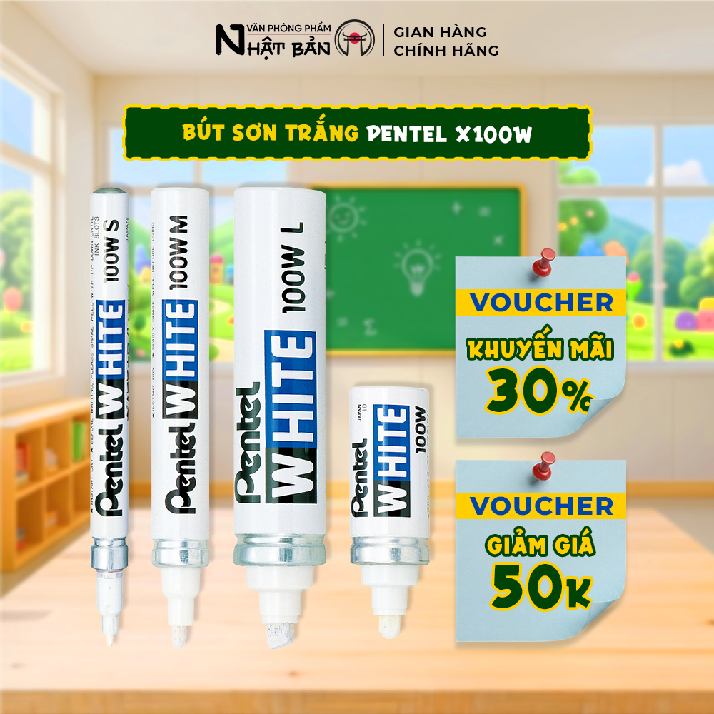 Pentel X100W white paint pen writes on many quick-drying ink materials ...