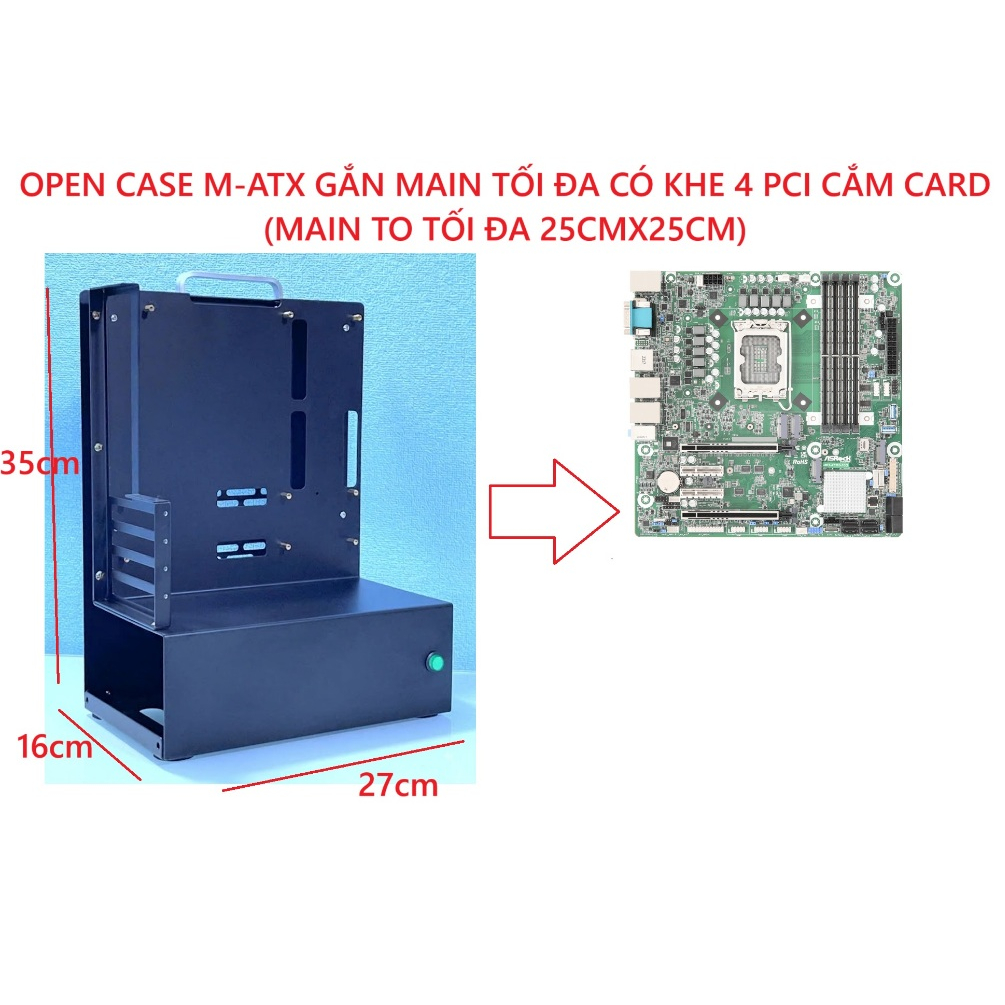 OPEN M-ATX computer Case, M-ATX size bare computer chassis for main ...