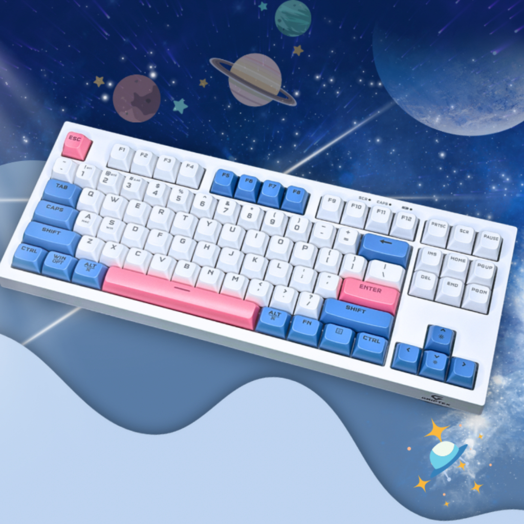 GRIPTEX 87 Key Wireless Keyboard – Bluetooth, RGB LED 15 Effects, Win ...