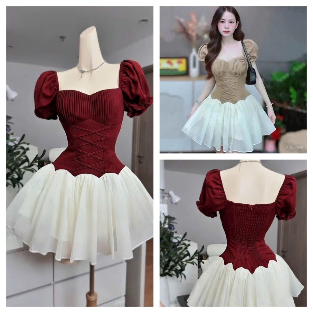 SHIRRED RELAXED SHORT DRESS SNOW WHISPERS