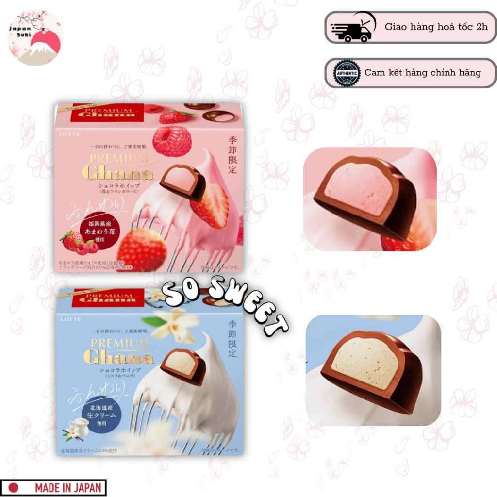 Lotte Premium Ghana Chocolate Strawberry and Raspberry/Ghana and ...