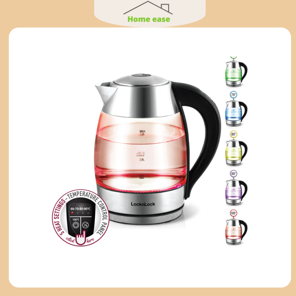 LocknLock Glass Electric Kettle EJK341 - Modern, Safe | Shopee Malaysia