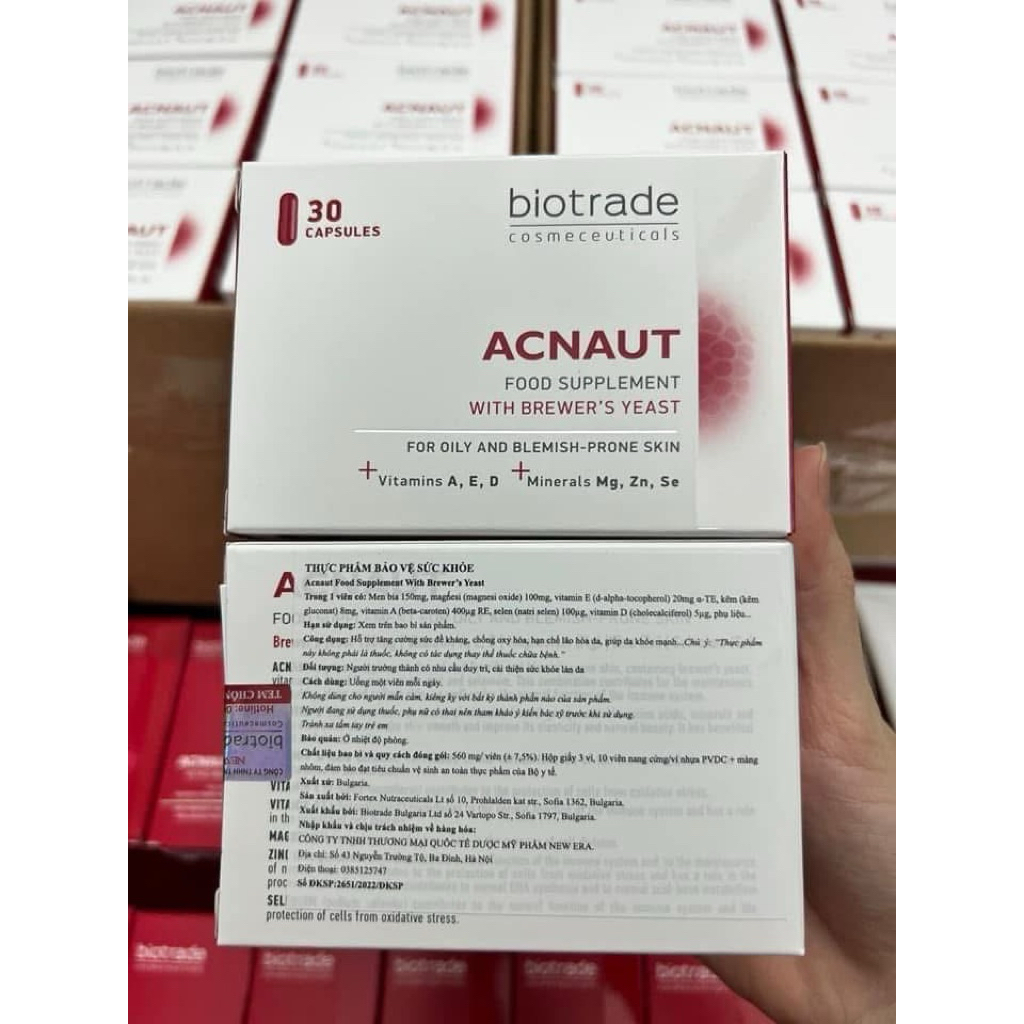 Biotrade Acnaut Food Supplement for all skin types, acne, dry, normal ...