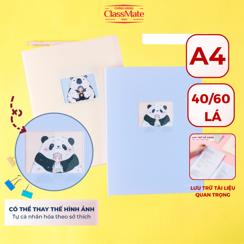 CLASSMATE Pastel Color A4 Document File 40/ 60 Leaves for Important ...