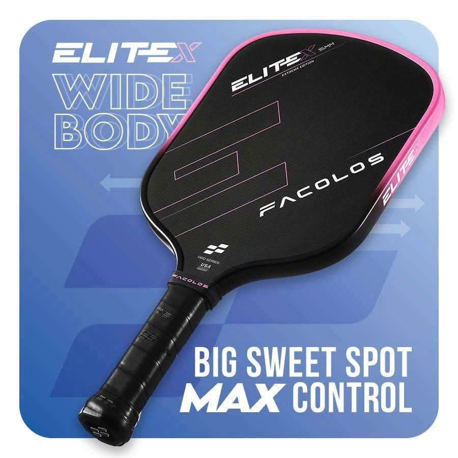 Facolos Elite X Wide Body 16mm Pickleball Racket – Genuine, Super Rough ...