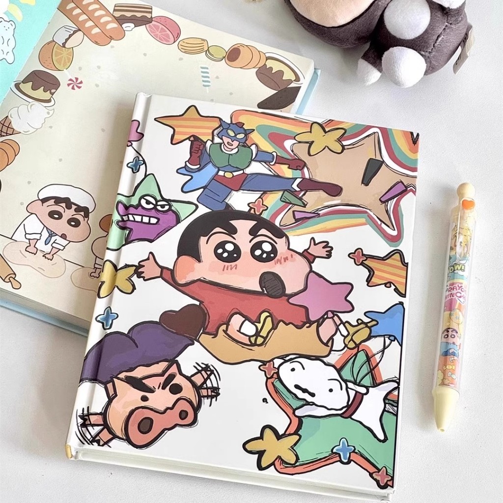 Crayon Shinchan A5 hardcover notebook, doodle style, thick, cute color ...