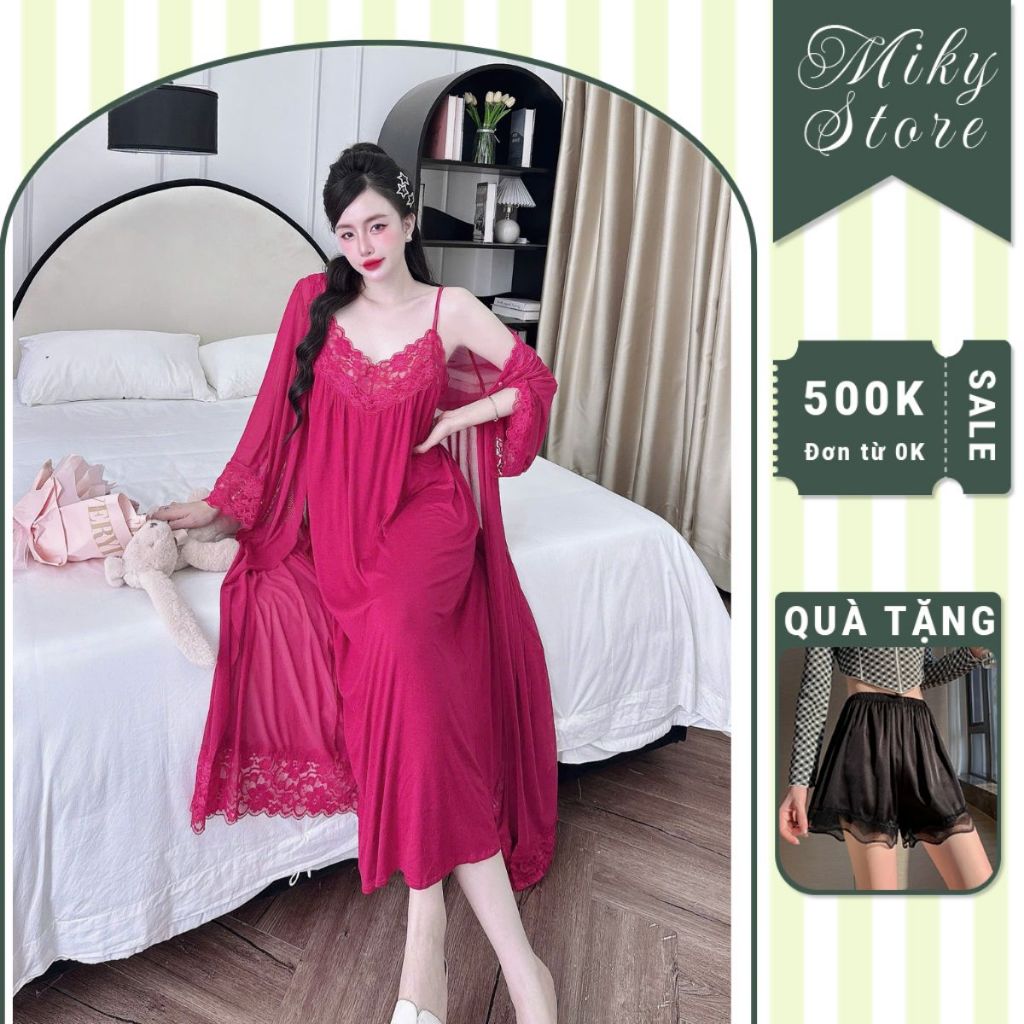 Miky Robe Nightgown, Sexy Nightgown Combo Super Cool Elastic Mesh Robe ...