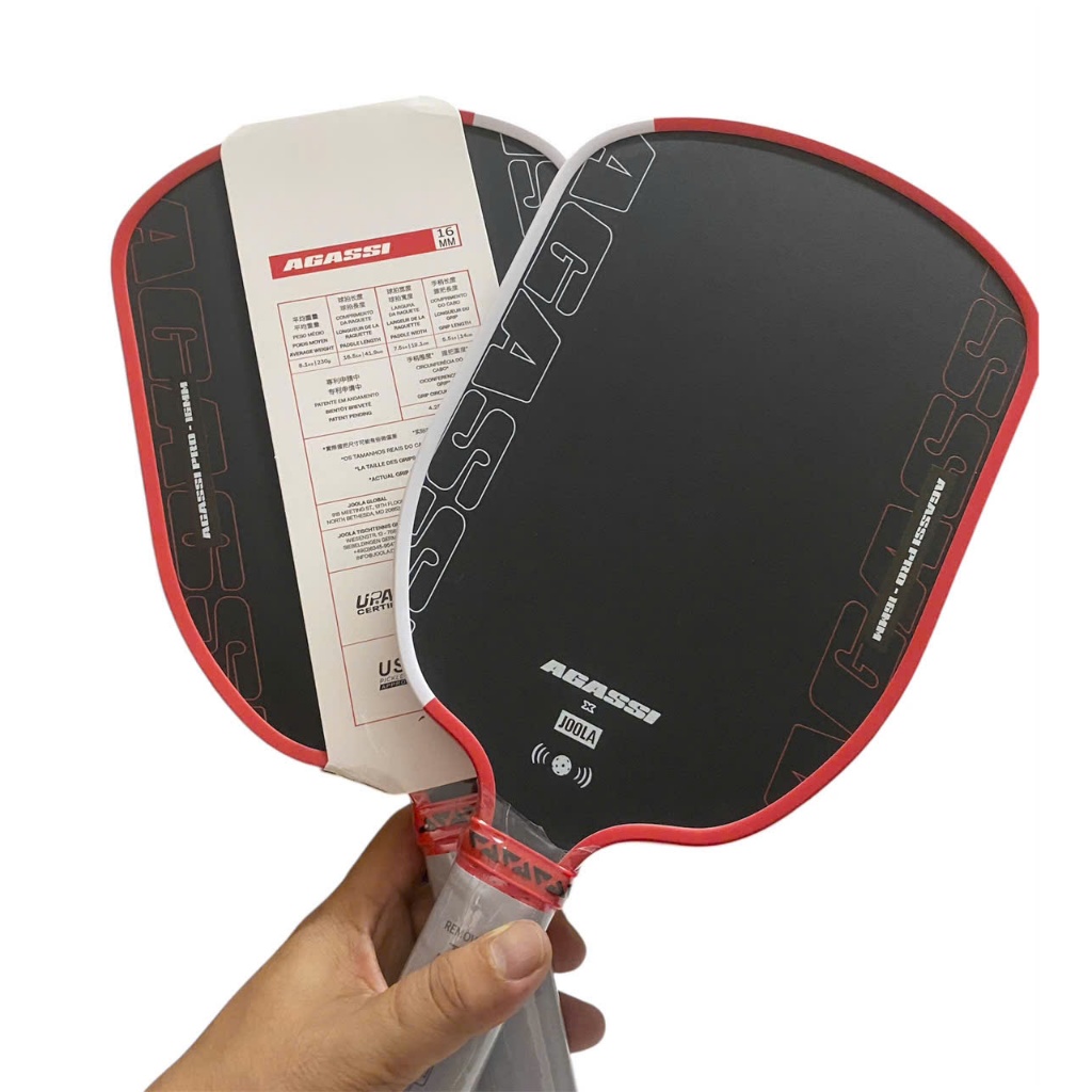 Joola x Agassi Pro Check NFC Pickleball Racket, 16mm Thick, Super Rough ...