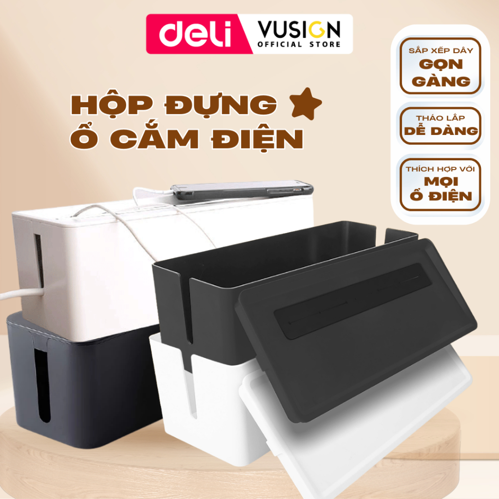 DELI Power Socket Box Saves Space, Electrical Socket Box Plastic Box ...